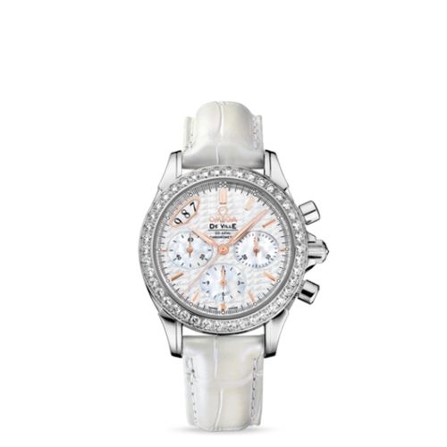 Omega De Ville Co-Axial 35 Chronograph Stainless Steel / Diamond / White / Strap